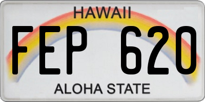 HI license plate FEP620