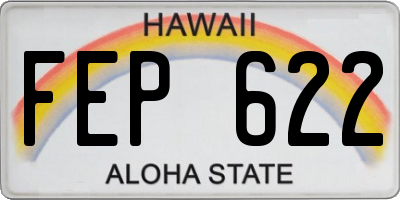 HI license plate FEP622