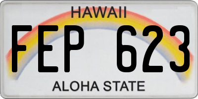 HI license plate FEP623