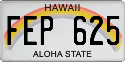HI license plate FEP625