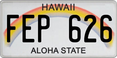 HI license plate FEP626