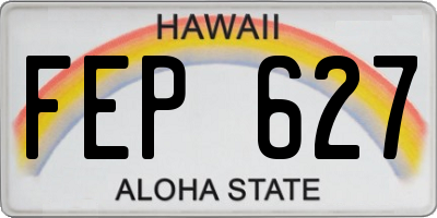 HI license plate FEP627