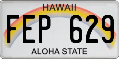 HI license plate FEP629