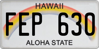 HI license plate FEP630