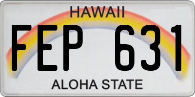 HI license plate FEP631