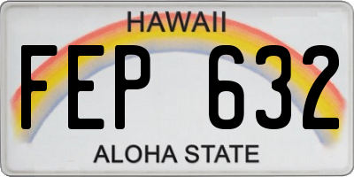 HI license plate FEP632