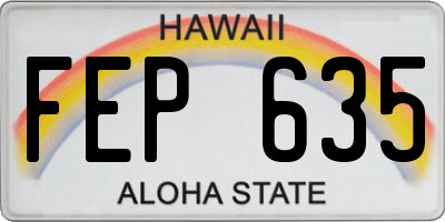 HI license plate FEP635