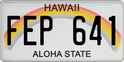 HI license plate FEP641