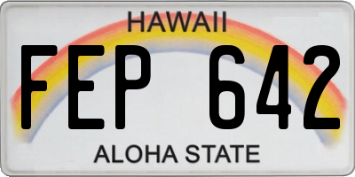 HI license plate FEP642