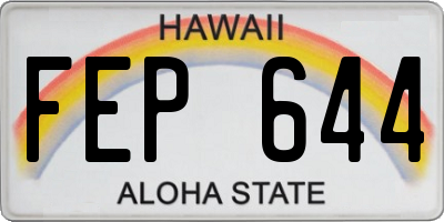 HI license plate FEP644