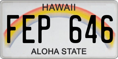 HI license plate FEP646