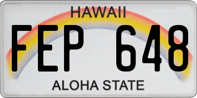 HI license plate FEP648