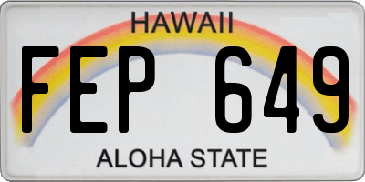 HI license plate FEP649