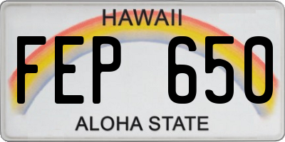 HI license plate FEP650