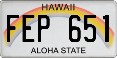 HI license plate FEP651