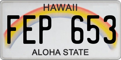 HI license plate FEP653