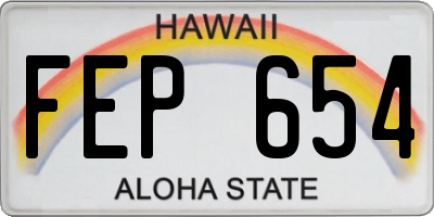 HI license plate FEP654