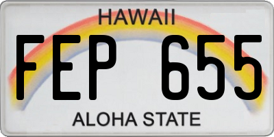 HI license plate FEP655
