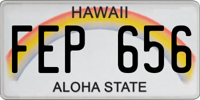 HI license plate FEP656