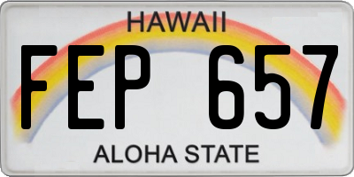 HI license plate FEP657