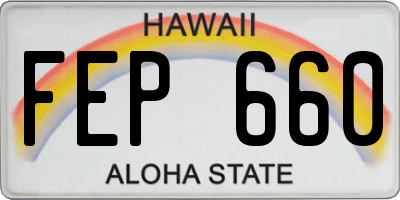 HI license plate FEP660