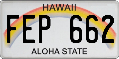 HI license plate FEP662