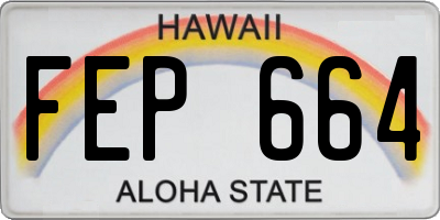 HI license plate FEP664