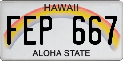 HI license plate FEP667