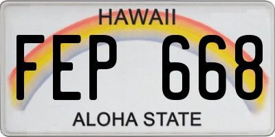 HI license plate FEP668