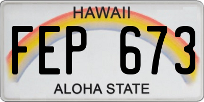 HI license plate FEP673