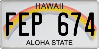 HI license plate FEP674