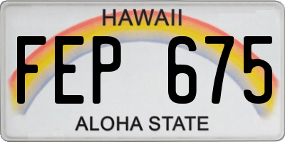 HI license plate FEP675