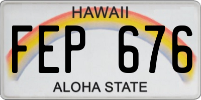 HI license plate FEP676