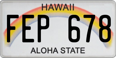 HI license plate FEP678