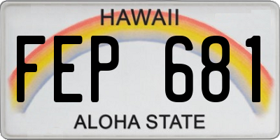 HI license plate FEP681