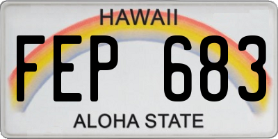 HI license plate FEP683