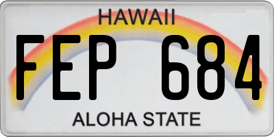 HI license plate FEP684