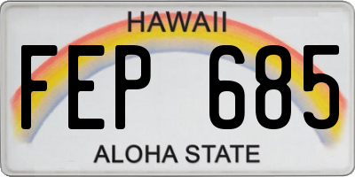 HI license plate FEP685