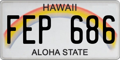 HI license plate FEP686