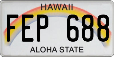 HI license plate FEP688