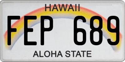 HI license plate FEP689