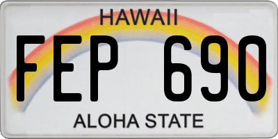 HI license plate FEP690