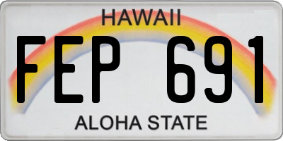 HI license plate FEP691