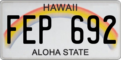 HI license plate FEP692
