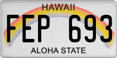 HI license plate FEP693