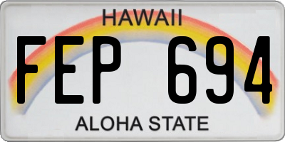 HI license plate FEP694