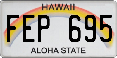 HI license plate FEP695