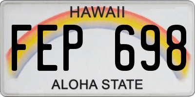 HI license plate FEP698