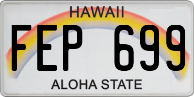 HI license plate FEP699