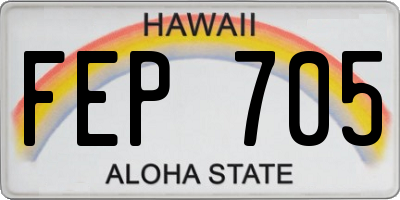 HI license plate FEP705